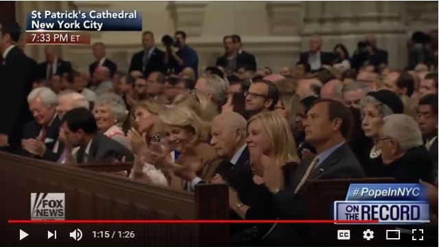 Capture - The Crowds clapping to the statement of Pope Francis that Jesus Christ was a Failure at the Cross