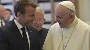 French President Emmanuel Macron and Pope Francis I