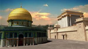 Al Aksa Muslim Building and the Third Temple Illustration