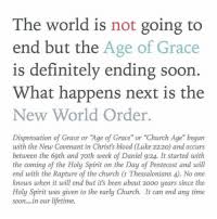 The Age of Grace comes to an end soon