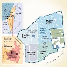 Colorful map of Israel with an Inset showing Jerusalem