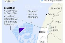 Israel's Leviathan Gas Field Map with 22 Trillion Cubic Feet of Gas