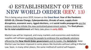 Slideshare -- Establishment of the New World Order (Revelation 13) -- Liviing in the End Times -- Signs that we are the Last Generation