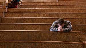 Stock -- Church Praying Pew Man Stock Photos