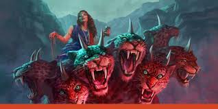 14.) A.) In Revelation chapter 17, how is this Greater Babylon pictured