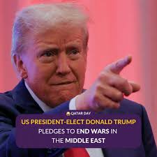 1.) C.) U.S President-Elect Donald Trump Pledges to End Wars in the Middle East