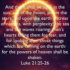 8.) A.) Pin page -- A eclipse of the Sun with the Words of Luke 21 vsers 25-26